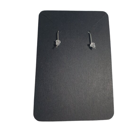 Pink Gemstone Drop Earrings Silver Tone Hook Pierced Dangle Floral Design Handcr - Picture 4 of 4